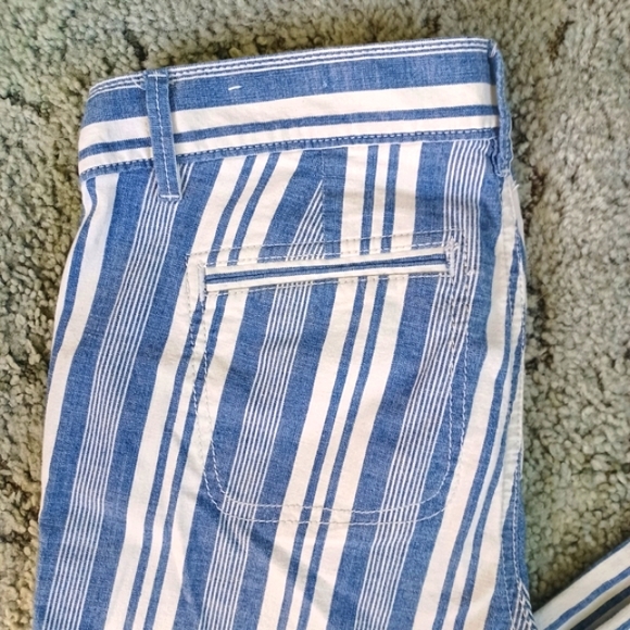LOFT Striped Denim Flare Pant Size 2 - Picture 3 of 12